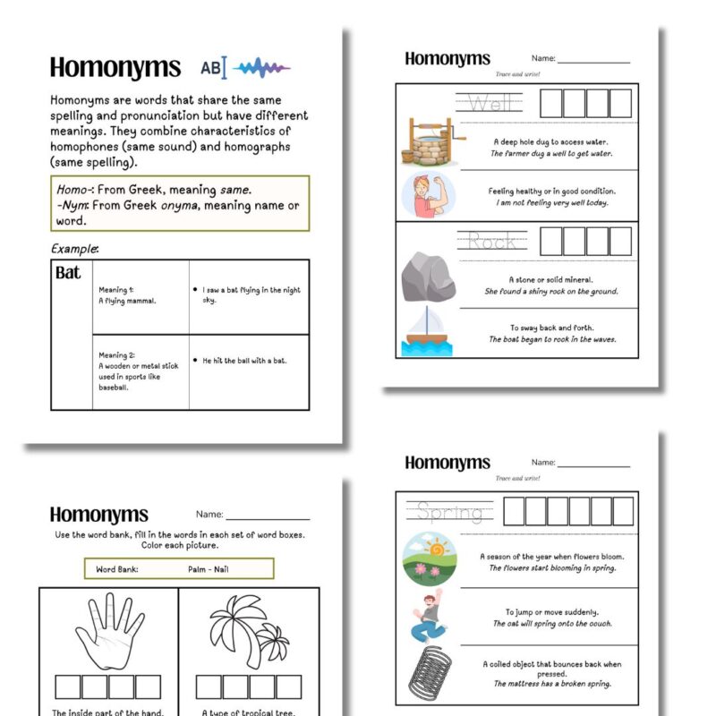 Homologies Worksheet.pdf Homophones, Homographs, Homonyms Worksheet Bundle – Imagine Adventure Grow
